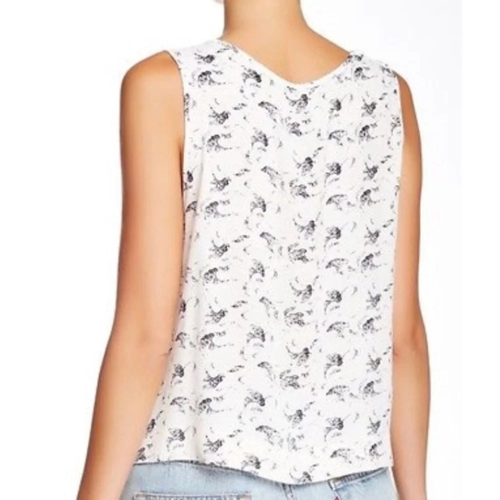 FREE PEOPLE crinkle look through printed top